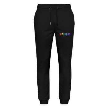 LOVE IS LOVE - Stanley/Stella Mover Unisex Organic Jogging Trousers - black - Front - Marisol (170cm) & Nik (191cm)