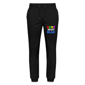 Bunt statt blau - Stanley/Stella Unisex Bio Jogginghose Mover  - Schwarz - Vorne - Marisol (170cm) & Nik (191cm)