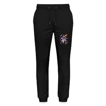 Entdecke Das Universum Mit Uns - Stanley/Stella Unisex Bio Jogginghose Mover  - Schwarz - Vorne - Marisol (170cm) & Nik (191cm)
