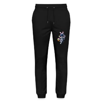 Space Easter Bunny and Easter Eggs Adventure - Stanley/Stella Mover Unisex Organic Jogging Trousers - black - Front - Marisol (170cm) & Nik (191cm)
