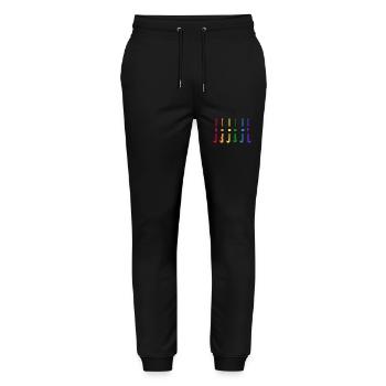 hockey feldhockey-geschenk hockeylegende - Stanley/Stella Unisex Bio Jogginghose Mover  - Schwarz - Vorne - Marisol (170cm) & Nik (191cm)