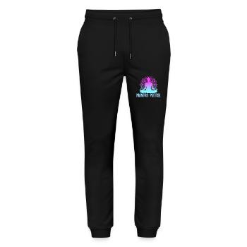 Yoga Mantra Patrol Funny Yoga - Stanley/Stella Mover Unisex Organic Jogging Trousers - black - Front - Marisol (170cm) & Nik (191cm)