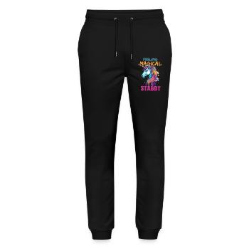 Feeling Magical and a Bit Stabby - Stanley/Stella Mover Unisex Organic Jogging Trousers - black - Front - Marisol (170cm) & Nik (191cm)