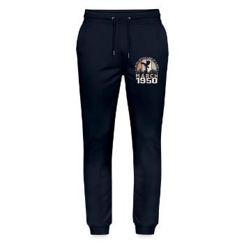 Incomparable since March 1950, 74th Anniversary - Stanley/Stella Mover Unisex Organic Jogging Trousers - navy - Front - Marisol (170cm) & Nik (191cm)