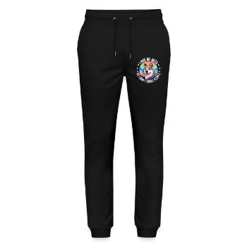 I Hug My Akita So I Dont Choke People - Stanley/Stella Mover Unisex Organic Jogging Trousers - black - Front - Marisol (170cm) & Nik (191cm)