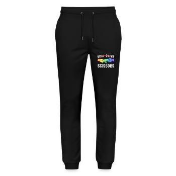 Lesbienne Fierté Rock Papier Ciseaux Drôle LGBTQ - Pantalon de jogging bio MOVER Stanley/Stella unisexe - noir - Devant - Marisol (170cm) & Nik (191cm)