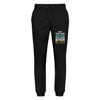 Wind Farms RIP No to Wind Energy - Stanley/Stella Mover Unisex Organic Jogging Trousers - black - Front - Marisol (170cm) & Nik (191cm)
