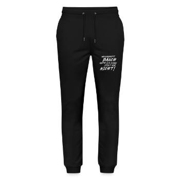 Waschbrett Bauch hatte ich schon steht mir nicht! - Stanley/Stella Unisex Bio Jogginghose Mover  - Schwarz - Vorne - Marisol (170cm) & Nik (191cm)