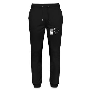 Heath Terrier Profile Dogs Hunting Dogs Wilsigns - Stanley/Stella Mover Unisex Organic Jogging Trousers - black - Front - Marisol (170cm) & Nik (191cm)