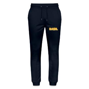Basilic Basilic - Pantalon de jogging bio MOVER Stanley/Stella unisexe - marine - Devant - Marisol (170cm) & Nik (191cm)