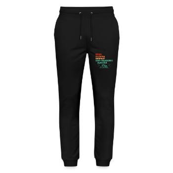 Trucker Driving Dad Trucker Father Truck Driver - Stanley/Stella Mover Unisex Organic Jogging Trousers - black - Front - Marisol (170cm) & Nik (191cm)