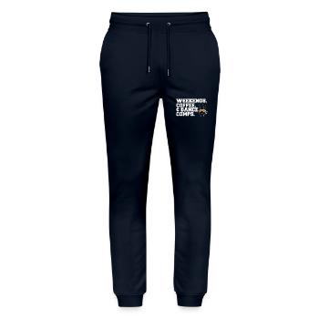Weekends Coffee And Dance Comps Dance Mom Dancer - Stanley/Stella Mover Unisex Organic Jogging Trousers - navy - Front - Marisol (170cm) & Nik (191cm)