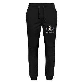 Dino T-Rex Weight Weightlifting Weightlifting - Stanley/Stella Mover Unisex Organic Jogging Trousers - black - Front - Marisol (170cm) & Nik (191cm)