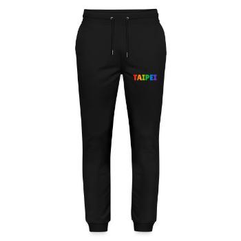 TAIPEI TAIWAN Regenbogen LGBTQ Gay Pride - Stanley/Stella Unisex Bio Jogginghose Mover  - Schwarz - Vorne - Marisol (170cm) & Nik (191cm)