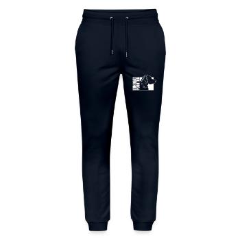 Profil pointeur allemand à poil long chiens Wilsigns - Pantalon de jogging bio MOVER Stanley/Stella unisexe - marine - Devant - Marisol (170cm) & Nik (191cm)