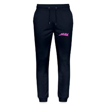 First name Antje - Stanley/Stella Mover Unisex Organic Jogging Trousers - navy - Front - Marisol (170cm) & Nik (191cm)