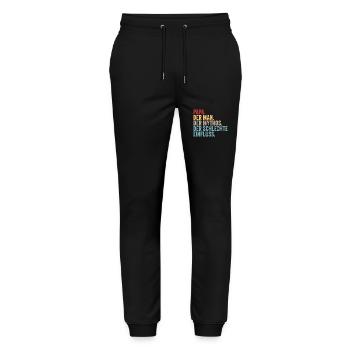 Père Papa - Pantalon de jogging bio MOVER Stanley/Stella unisexe - noir - Devant - Marisol (170cm) & Nik (191cm)