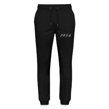 1954 Birthday Gift, Original since 1954 - Stanley/Stella Mover Unisex Organic Jogging Trousers - black - Front - Marisol (170cm) & Nik (191cm)