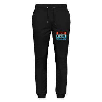 Rise Fight Sumo - Stanley/Stella Mover Unisex Organic Jogging Trousers - black - Front - Marisol (170cm) & Nik (191cm)