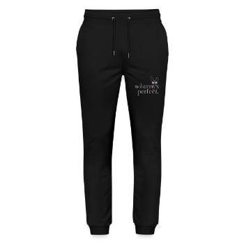 Hase "Nobunny is Perfect" Witzig - Stanley/Stella Unisex Bio Jogginghose Mover  - Schwarz - Vorne - Marisol (170cm) & Nik (191cm)