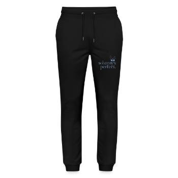 Hase "Nobunny is Perfect" Witzig - Stanley/Stella Unisex Bio Jogginghose Mover  - Schwarz - Vorne - Marisol (170cm) & Nik (191cm)