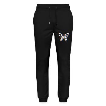 EDM Tricolor - Butterfly - Glitch - Rave style - Stanley/Stella Mover Unisex Organic Jogging Trousers - black - Front - Marisol (170cm) & Nik (191cm)