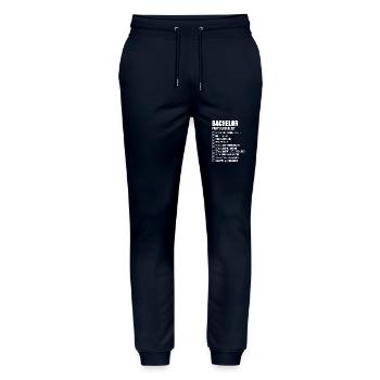 Bachelor Party Checklist - JGA - Stanley/Stella Mover Unisex Organic Jogging Trousers - navy - Front - Marisol (170cm) & Nik (191cm)