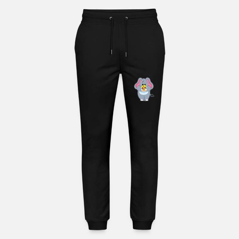 Éléphant avec pizza - Pantalon de jogging bio MOVER Stanley/Stella unisexe - noir