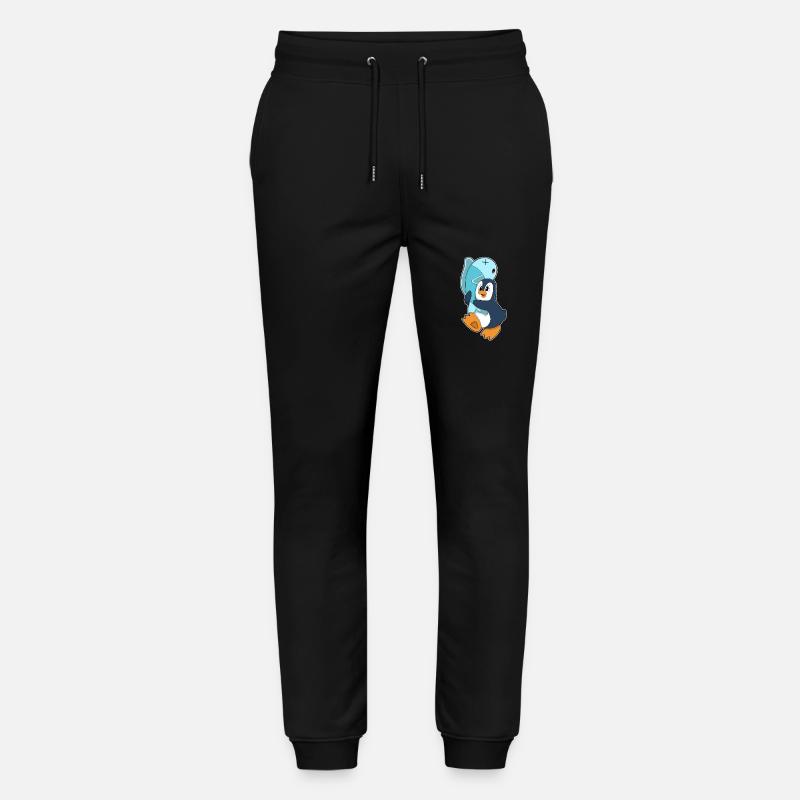 Pingouin avec du poisson - Pantalon de jogging bio MOVER Stanley/Stella unisexe - noir