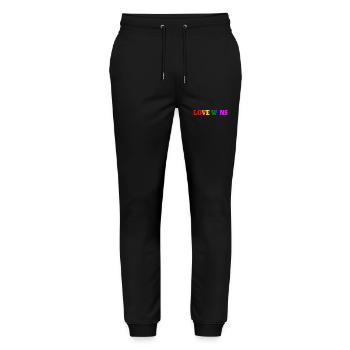 Love wins - Stanley/Stella Unisex Bio Jogginghose Mover  - Schwarz - Vorne - Marisol (170cm) & Nik (191cm)