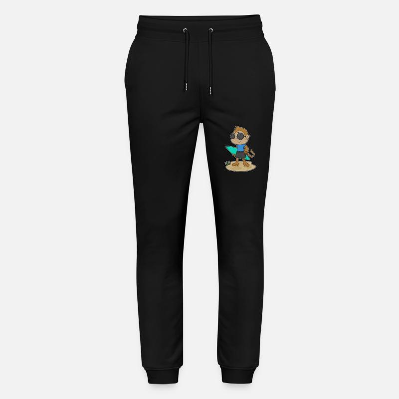 Monkey Surfer Surfboard - Stanley/Stella Mover Unisex Organic Jogging Trousers - black