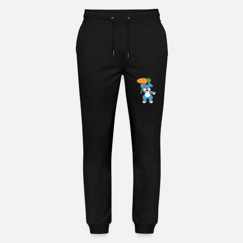Rabbit Carrot Balloon - Stanley/Stella Mover Unisex Organic Jogging Trousers - black