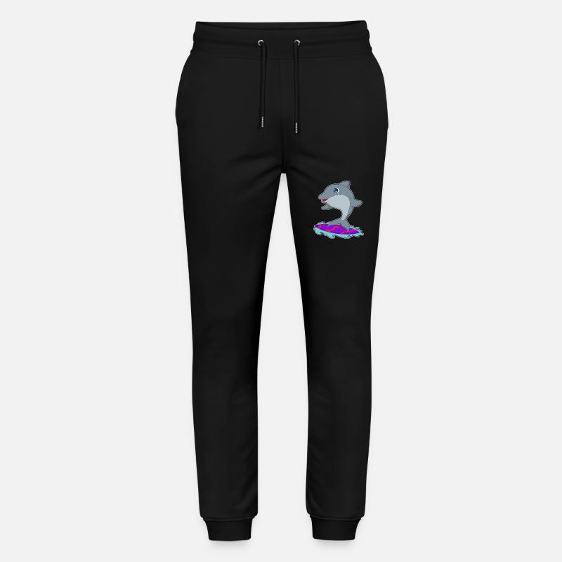 Dolphin Surfer Surfboard - Stanley/Stella Mover Unisex Organic Jogging Trousers - black