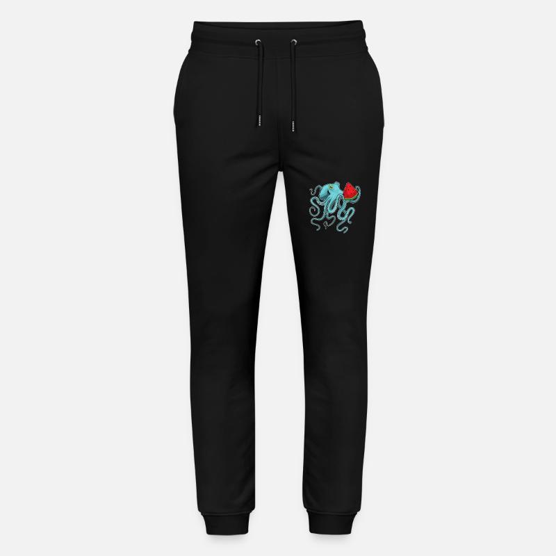 Octopus Watermelon - Stanley/Stella Mover Unisex Organic Jogging Trousers - black