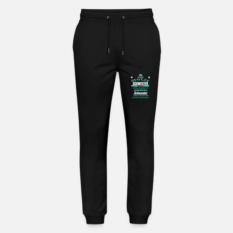 Schwester Stolze Schwester - Stanley/Stella Unisex Bio Jogginghose Mover  - Schwarz