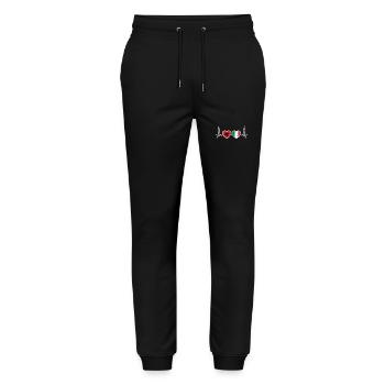 Albanie Italie Vintage Heartbeat Flag Albanais - Pantalon de jogging bio MOVER Stanley/Stella unisexe - noir - Devant - Marisol (170cm) & Nik (191cm)