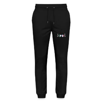 Albanie France Heartbeat Flag Albanais - Pantalon de jogging bio MOVER Stanley/Stella unisexe - noir - Devant - Marisol (170cm) & Nik (191cm)