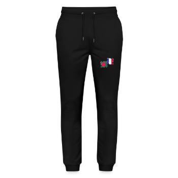 Bangladesh France Flag Bangladeshis - Stanley/Stella Mover Unisex Organic Jogging Trousers - black - Front - Marisol (170cm) & Nik (191cm)