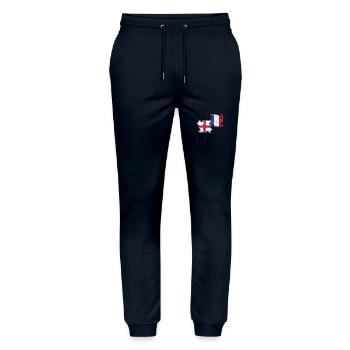 Angleterre France Vintage Drapeau Anglais - Pantalon de jogging bio MOVER Stanley/Stella unisexe - marine - Devant - Marisol (170cm) & Nik (191cm)