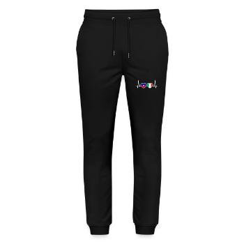 Haiti Italien Herzschlag Flagge Haitianer - Stanley/Stella Unisex Bio Jogginghose Mover  - Schwarz - Vorne - Marisol (170cm) & Nik (191cm)