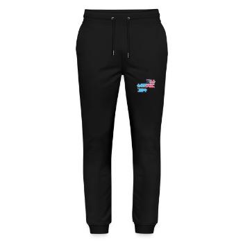 Botswana, États-Unis, Drapeau, Américain, Botswana - Pantalon de jogging bio MOVER Stanley/Stella unisexe - noir - Devant - Marisol (170cm) & Nik (191cm)