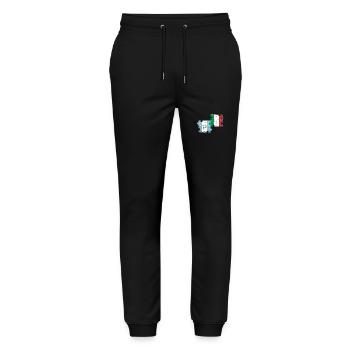 Guatemala Italy Vintage Heartbeat Flag - Stanley/Stella Mover Unisex Organic Jogging Trousers - black - Front - Marisol (170cm) & Nik (191cm)