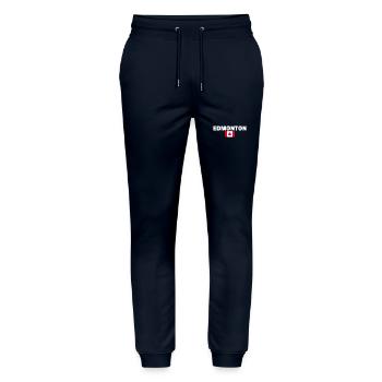 Edmonton, Canada, Drapeau canadien, Canadien - Pantalon de jogging bio MOVER Stanley/Stella unisexe - marine - Devant - Marisol (170cm) & Nik (191cm)