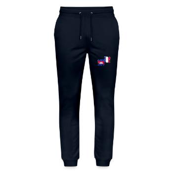 Cambodia France Flag Cambodian - Stanley/Stella Mover Unisex Organic Jogging Trousers - navy - Front - Marisol (170cm) & Nik (191cm)