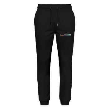 Design Feelgood Manager white colorful - Stanley/Stella Mover Unisex Organic Jogging Trousers - black - Front - Marisol (170cm) & Nik (191cm)