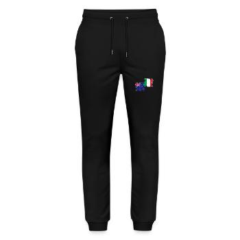 Neuseeland Italien Flagge Neuseeländer - Stanley/Stella Unisex Bio Jogginghose Mover  - Schwarz - Vorne - Marisol (170cm) & Nik (191cm)