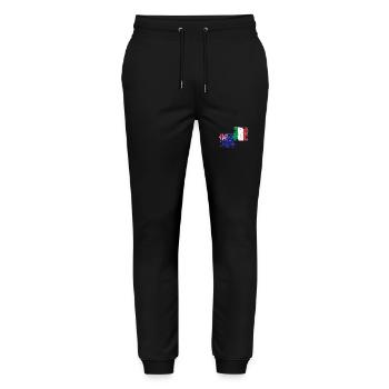 Neuseeland Italien Vintage Flagge Neuseeländer - Stanley/Stella Unisex Bio Jogginghose Mover  - Schwarz - Vorne - Marisol (170cm) & Nik (191cm)