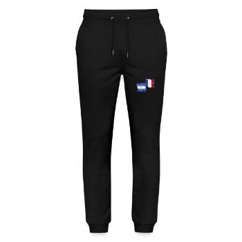 Nicaragua Frankreich Vintage Flagge Nicaraguaner - Stanley/Stella Unisex Bio Jogginghose Mover  - Schwarz - Vorne - Marisol (170cm) & Nik (191cm)