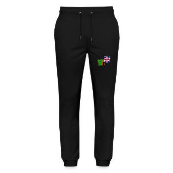 Zambie Royaume-Uni Drapeau Zambien britannique - Pantalon de jogging bio MOVER Stanley/Stella unisexe - noir - Devant - Marisol (170cm) & Nik (191cm)