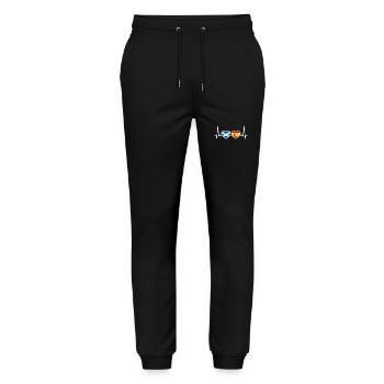 Schottland Spanien Herzschlag Flagge Schotte - Stanley/Stella Unisex Bio Jogginghose Mover  - Schwarz - Vorne - Marisol (170cm) & Nik (191cm)